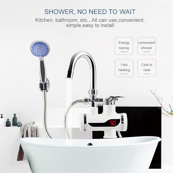 Electric Instant Hot Water Faucet with Shower