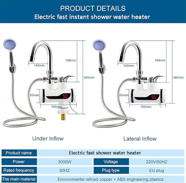 Electric Instant Hot Water Faucet with Shower