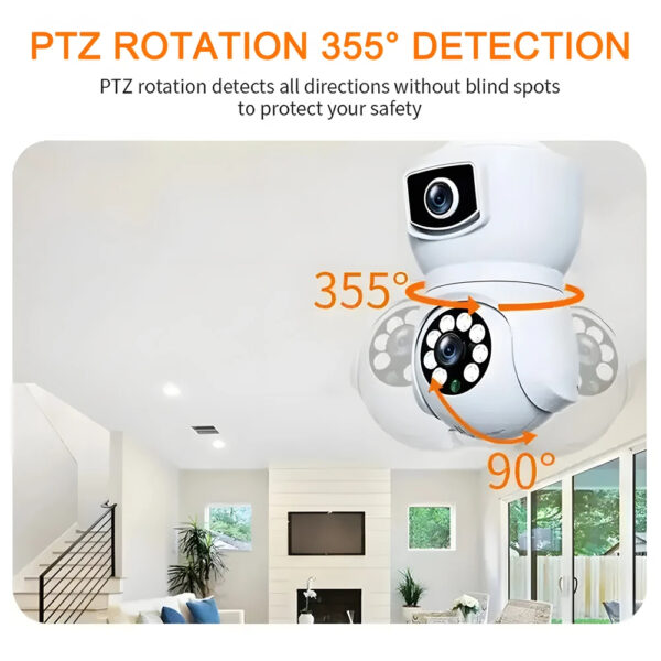 8MP UHD WiFi Bulb Camera Dual Lens