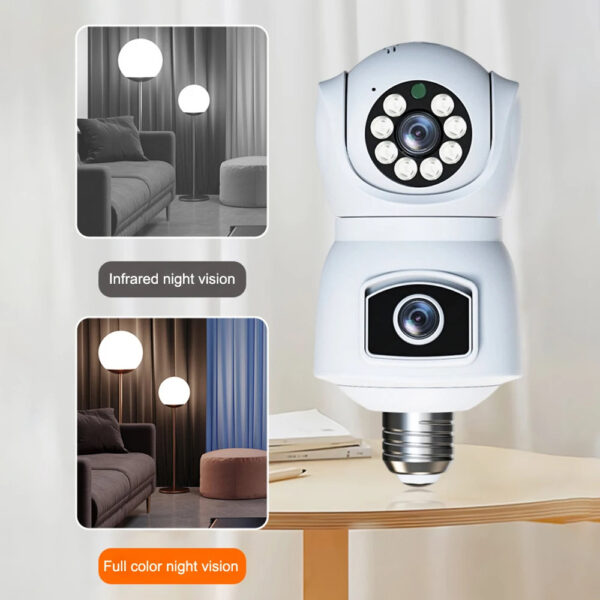 8MP UHD WiFi Bulb Camera Dual Lens